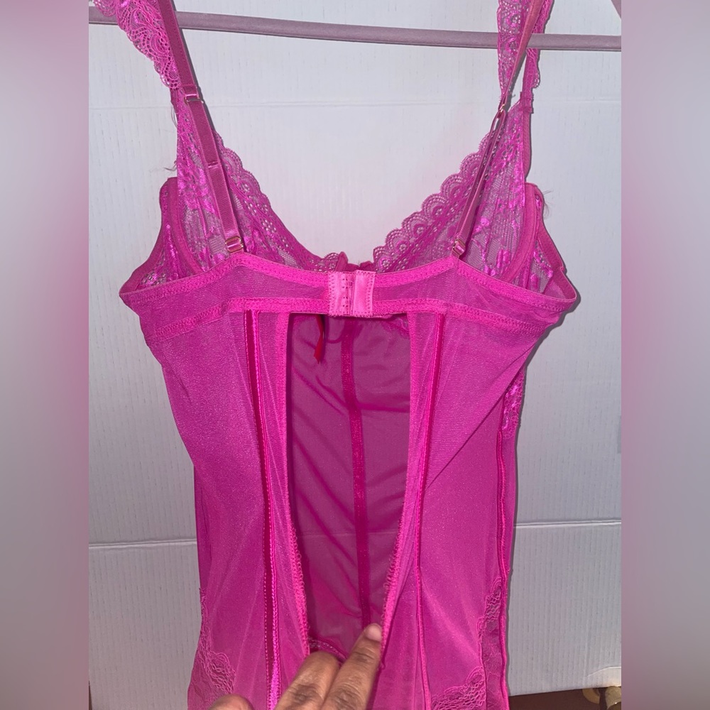Pink teddy with cut out back